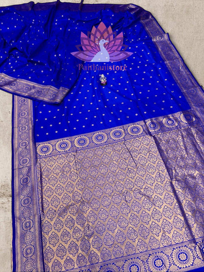 Elegant Kanjivaram Border Paithani Sarees With All Over Jari Butti