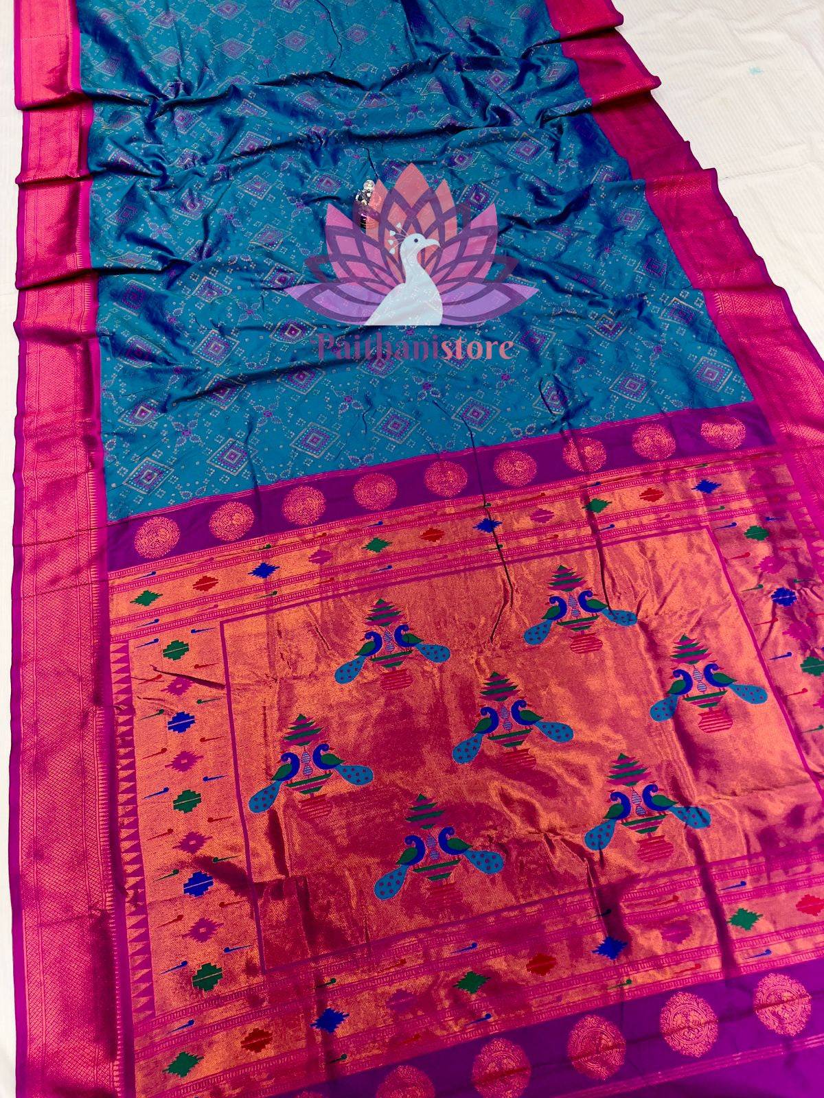 Elegant Bandhani Saree with All-Over Bandhani Butti