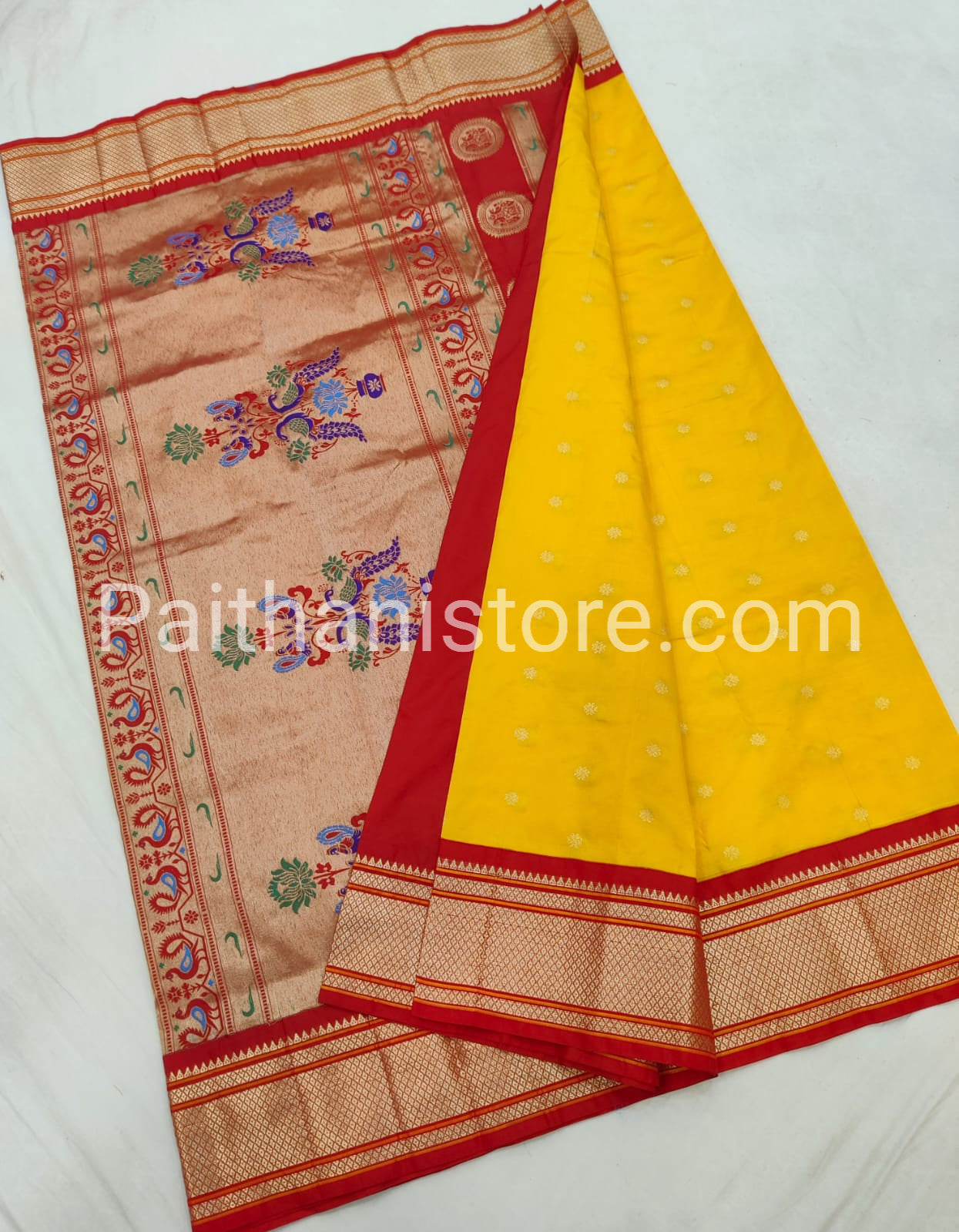 Kadiyal Semi Silk Paithani Saree — Front View
