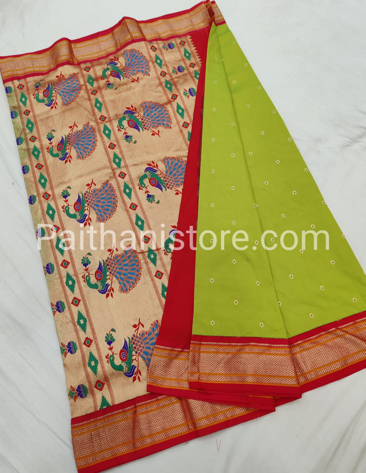 Kadiyal Semi Silk Paithani Saree — View 12