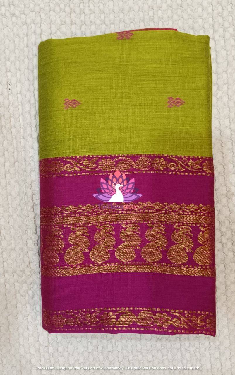 Mehendi Color Gadwal Paithani Saree