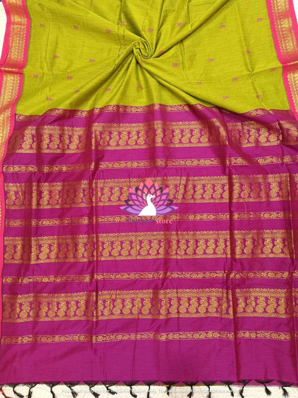 Mehendi Color Gadwal Paithani Saree