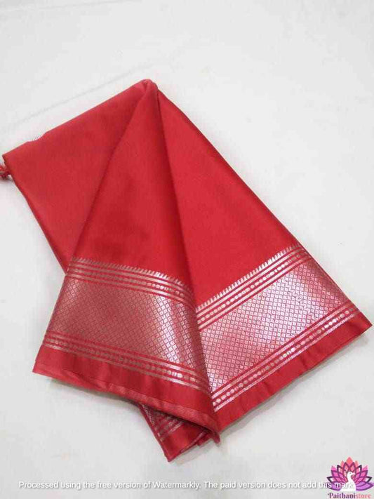 Red With Red Sico Silk Saree