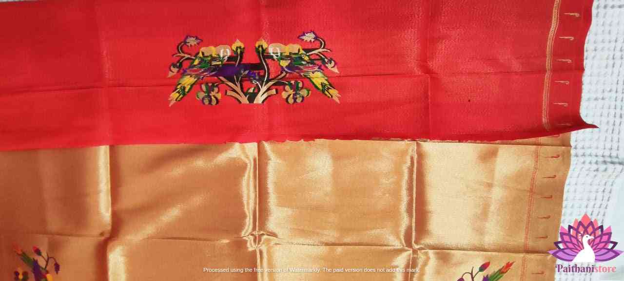 Semi Silk Paithani Designer Blouse Piece