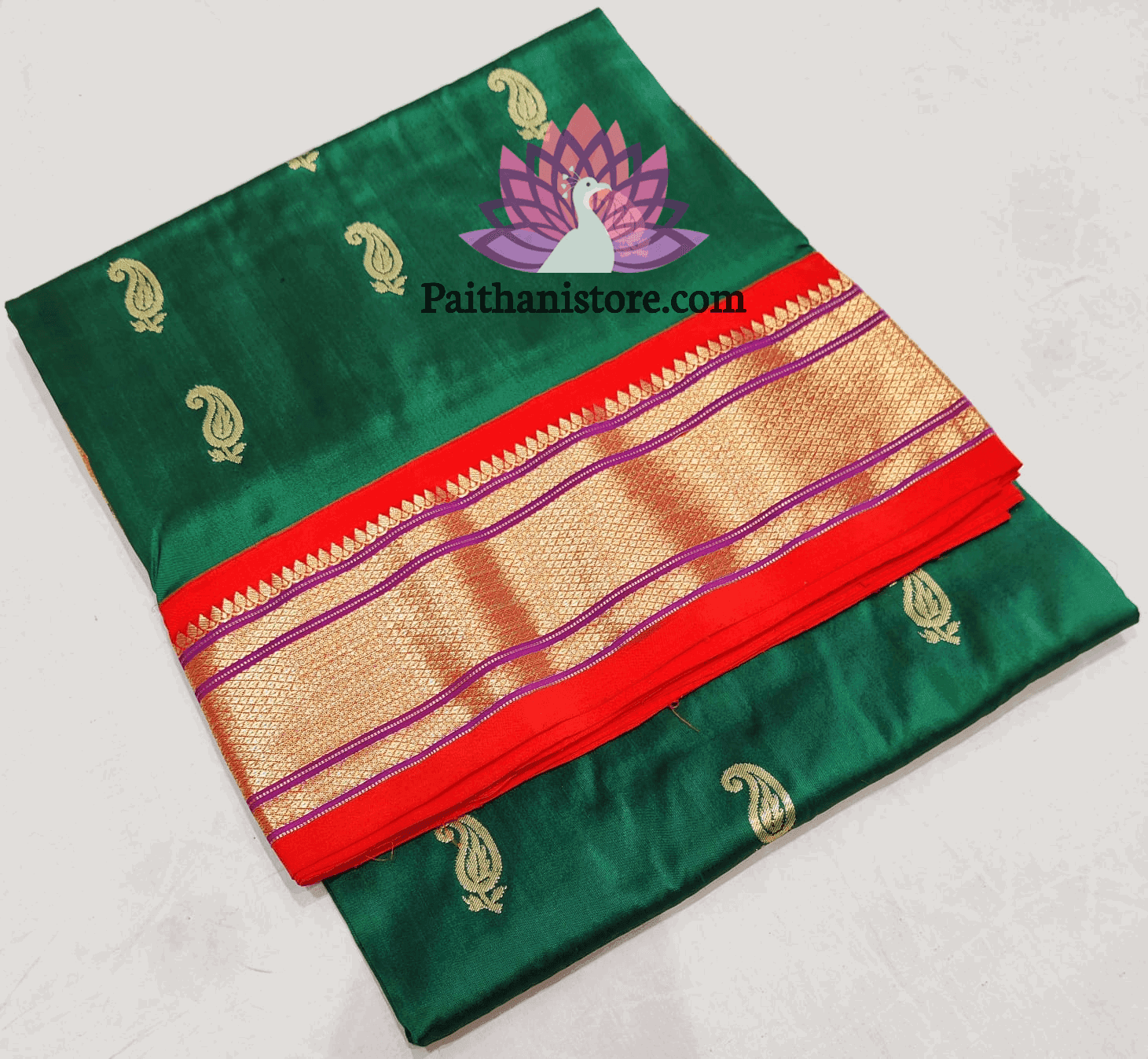 Traditional Indian Kadiyal Paithani Sarees