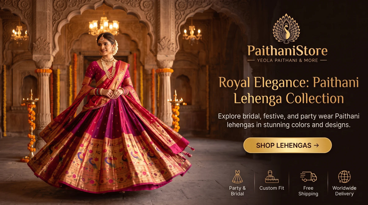 Royal Elegance: Paithani lehenga collection at Paithanistore