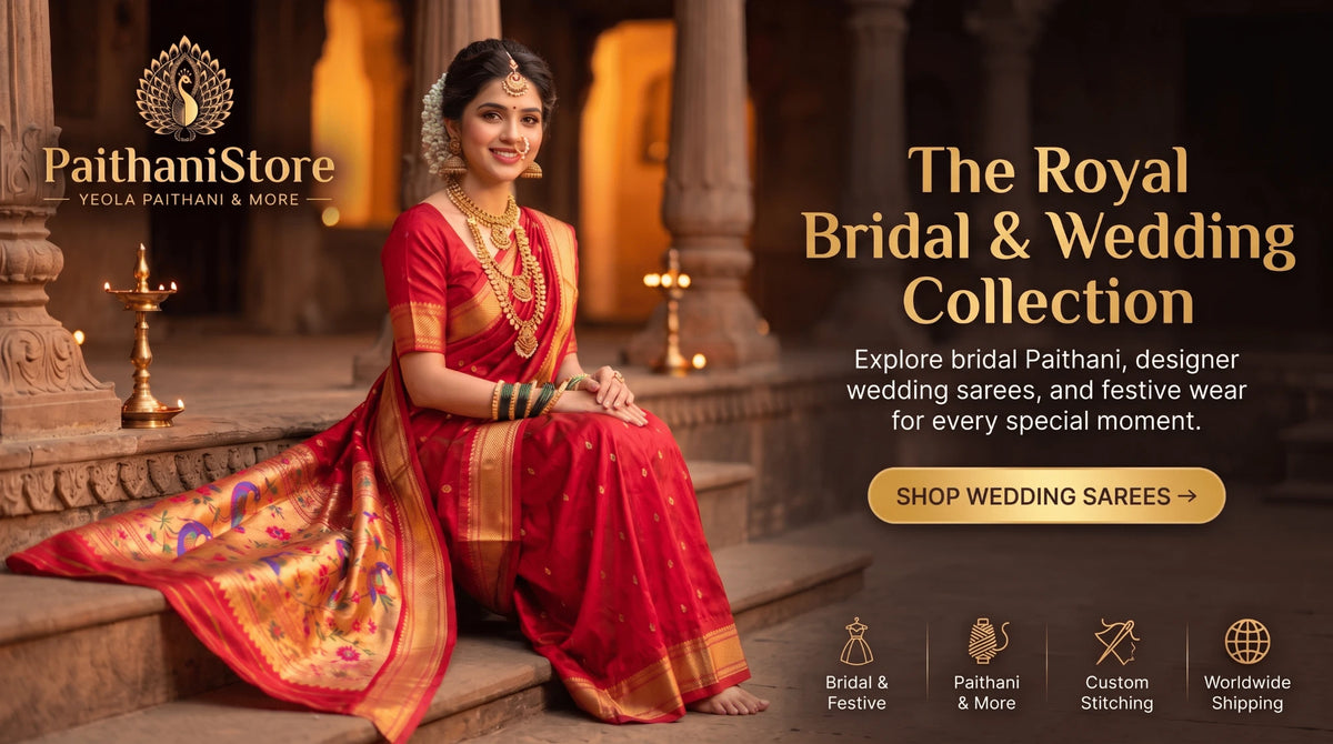 The Royal Bridal and Wedding Collection: bridal Paithani and wedding sarees at Paithanistore