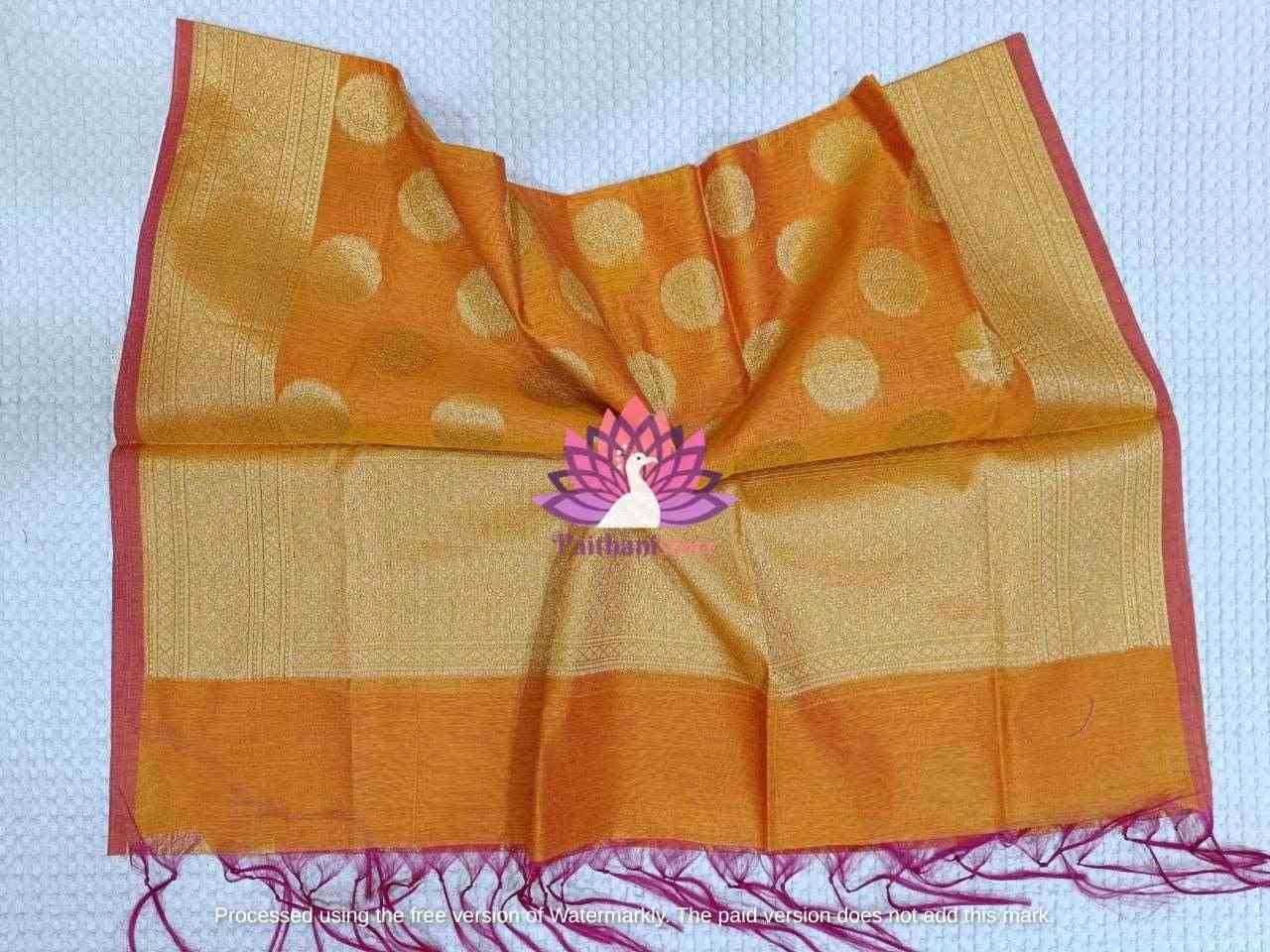 Soft Silk Orange Shela | सिल्क शेला