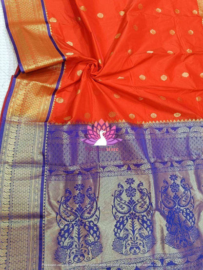 Orange Mhalsa Paithani Saree