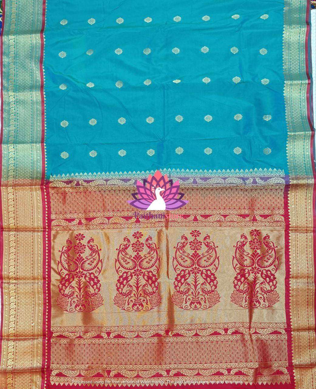 Rama Color Mhalsa Paithani Saree - Semi Silk Saree - Just Rs. 1999! Shop now at Paithanistore