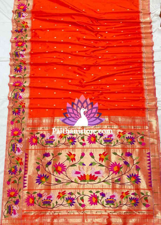 Pure Silk Brocade Paithani Saree - Exquisite Design by Paithanistore