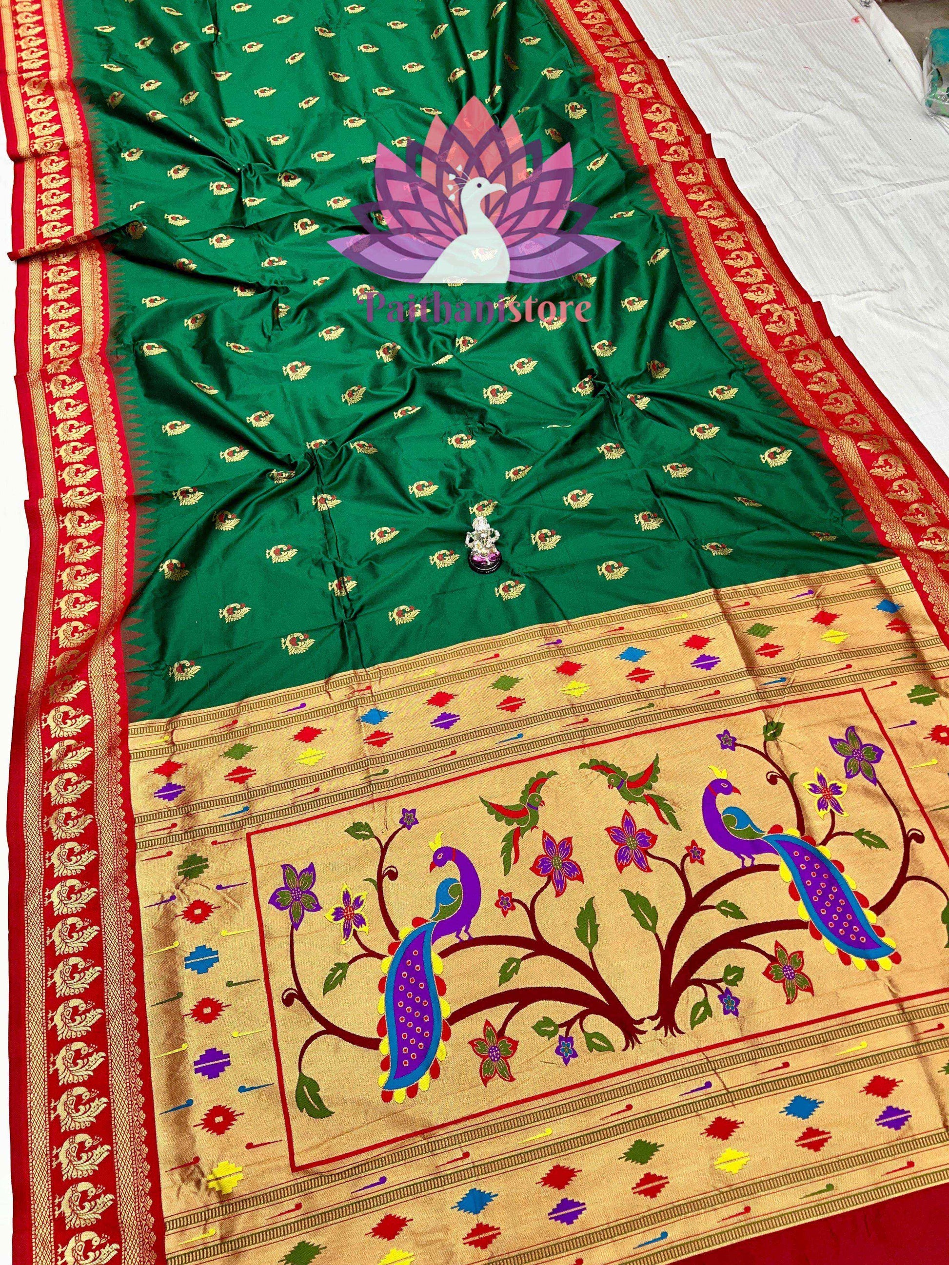 Beautiful peacock pallu Paithani saree