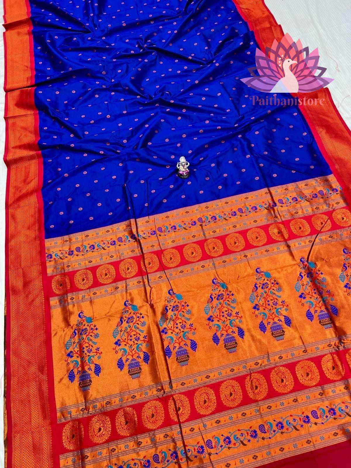 All Over Meena Butti Semi Silk Paithani Saree