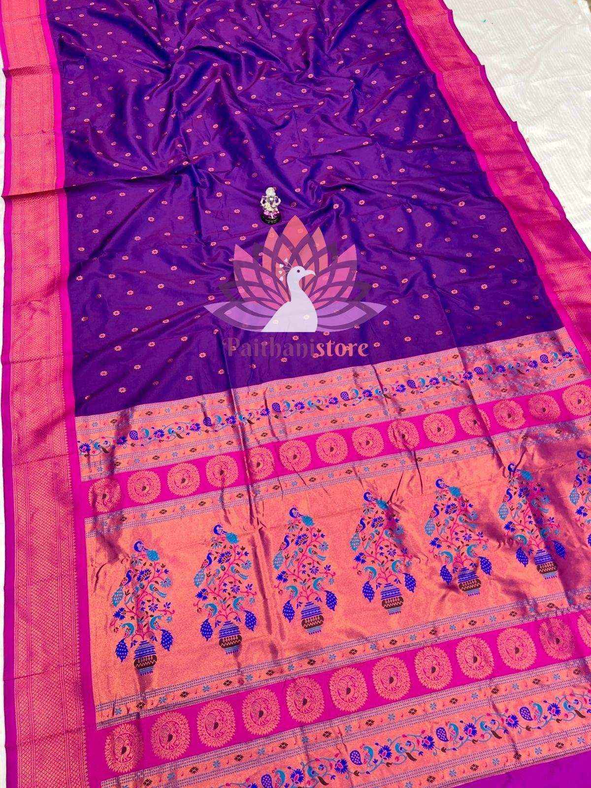 All Over  Meena Butti Paithani Saree