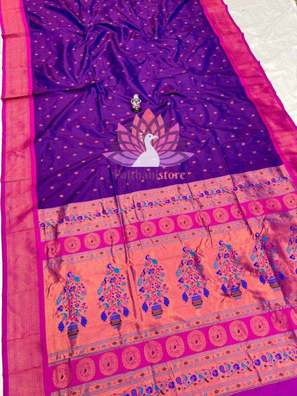 All Over  Meena Butti Paithani Saree