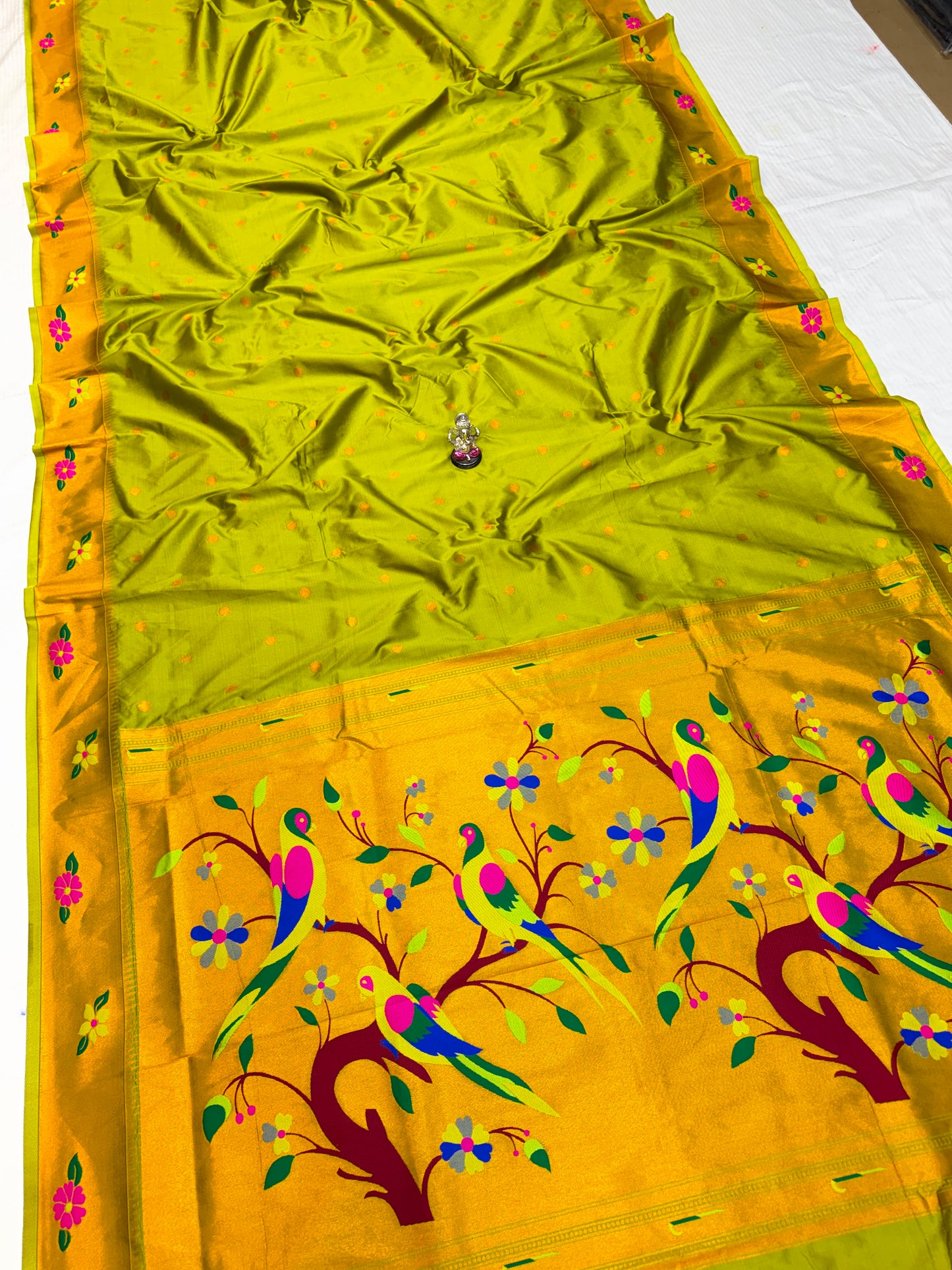 Radhika parrot Pallu Paithani Saree