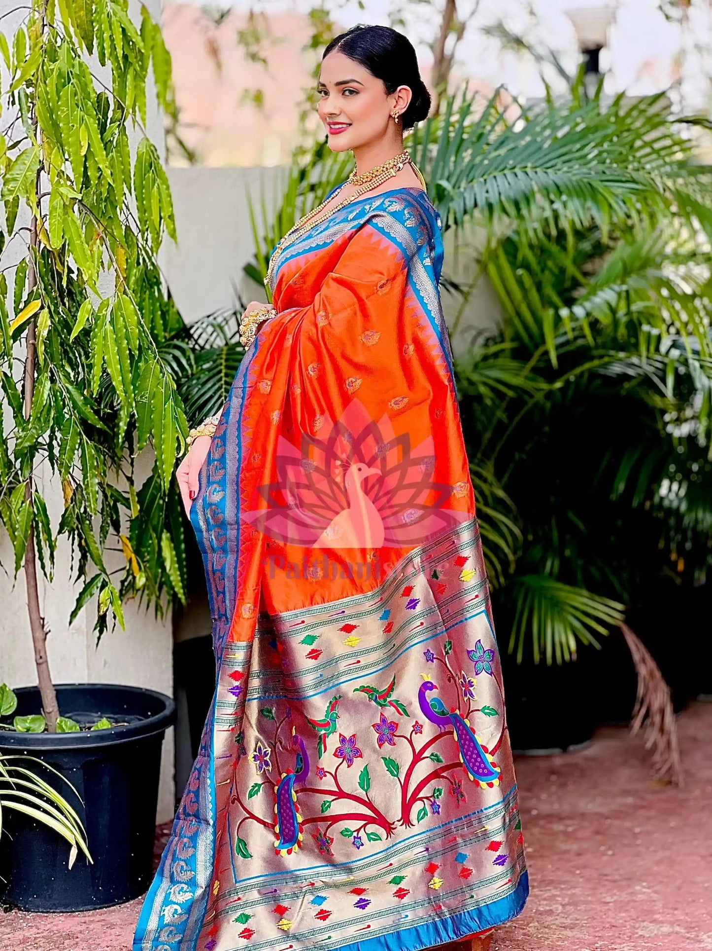 Semi Silk Gadwal Paithani Saree