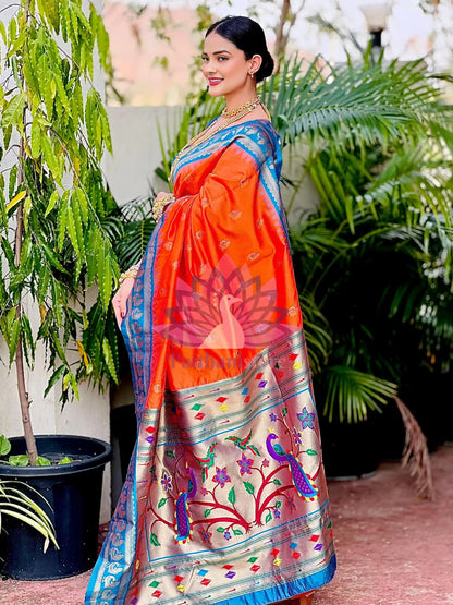 Semi Silk Gadwal Paithani Saree