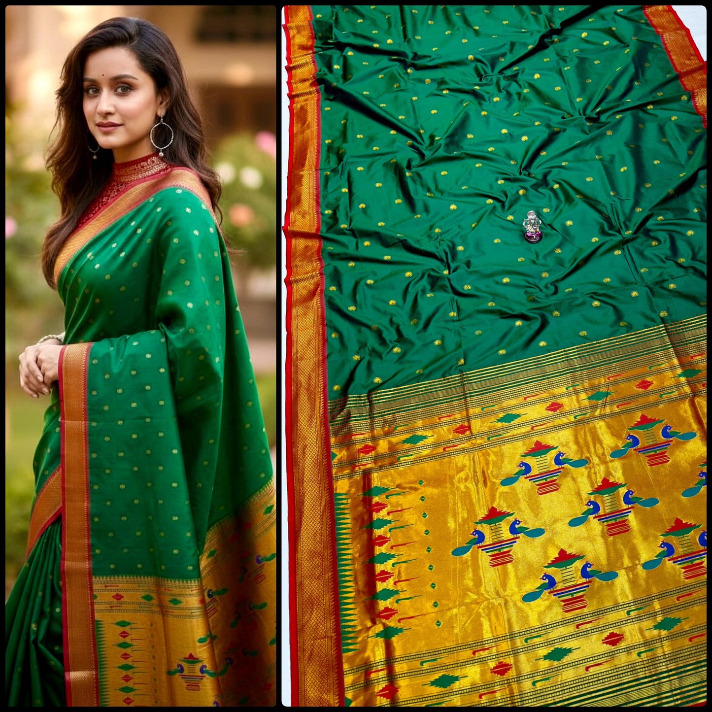 Classic Semi Silk Yeola Double pallu Paithani Saree