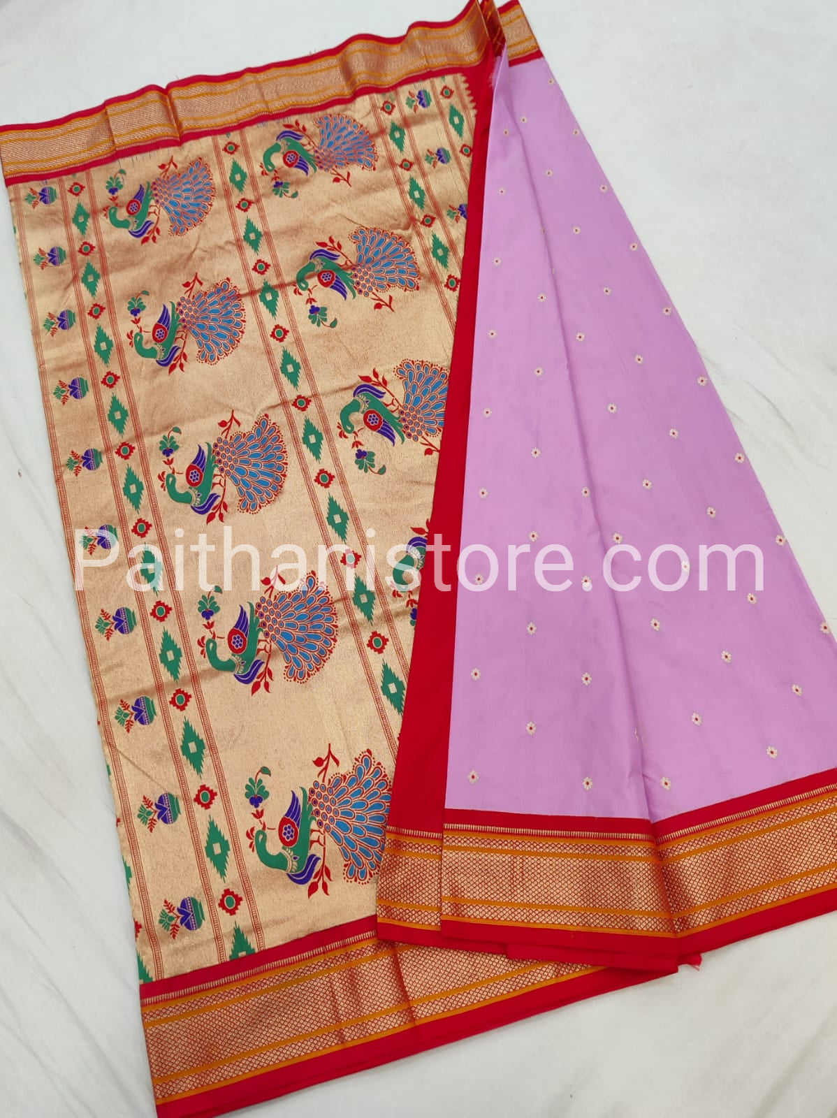 Kadiyal Semi Silk Paithani Saree