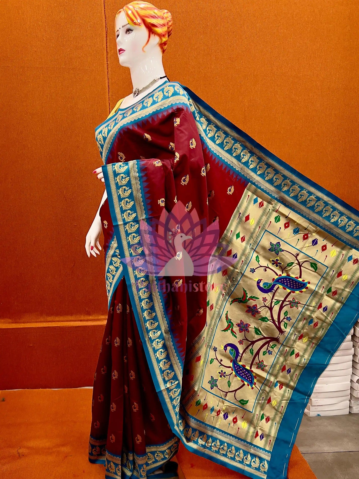 Semi Silk Gadwal Paithani Saree