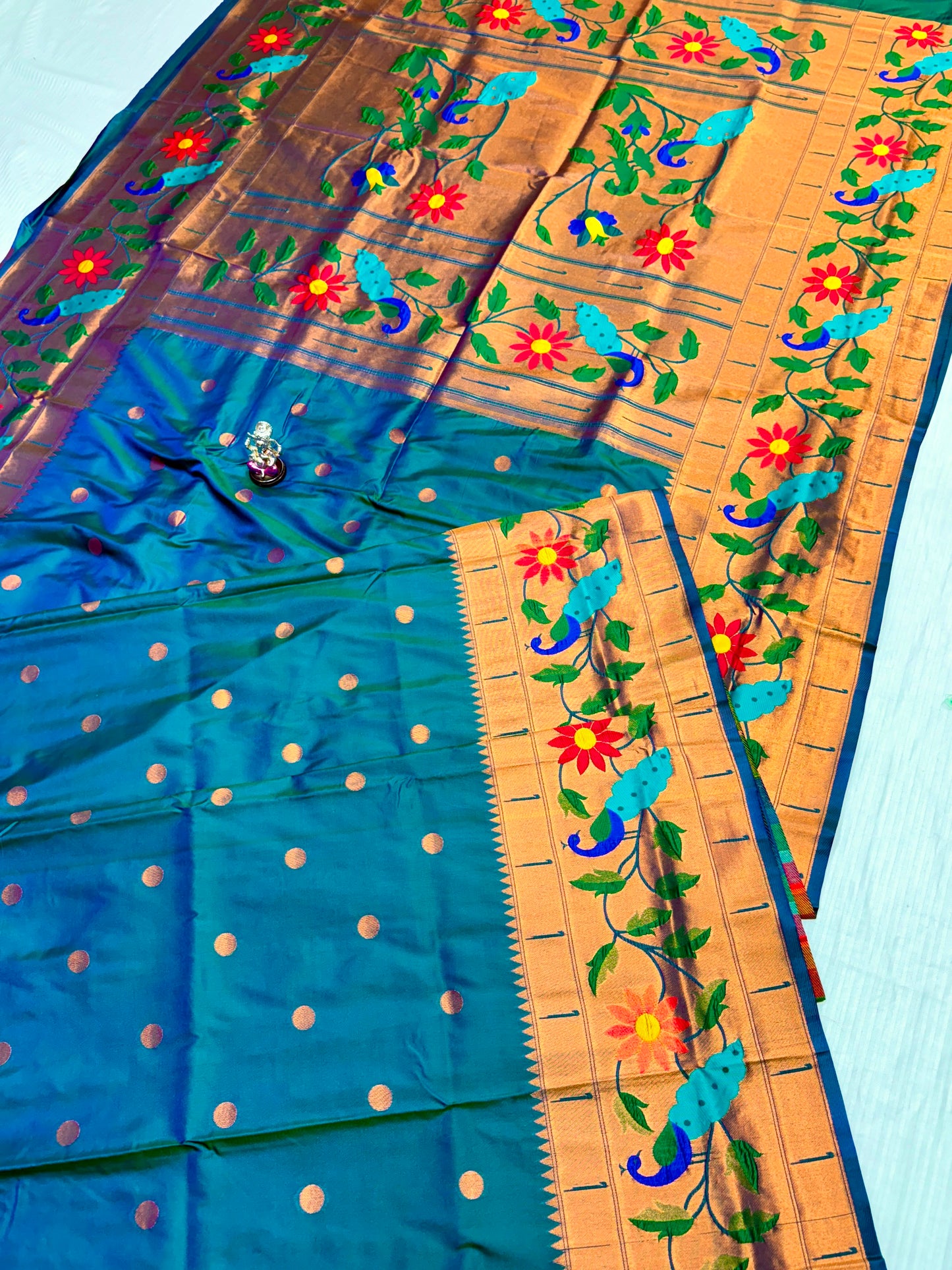 Designer Brocade All-Over Semi Silk Paithani Saree