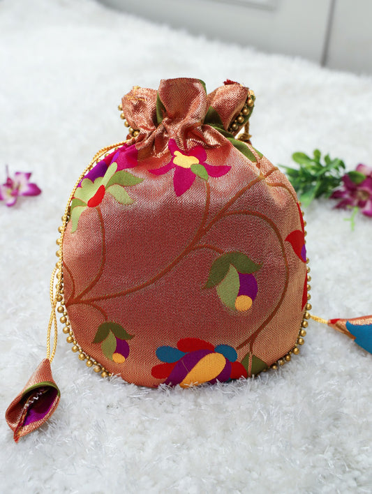 Paithani Potli Bag - Elegant Traditional Design | Paithani Purses & Clutches