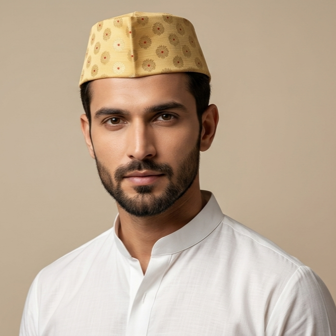Paithani Topi 10 — Front View