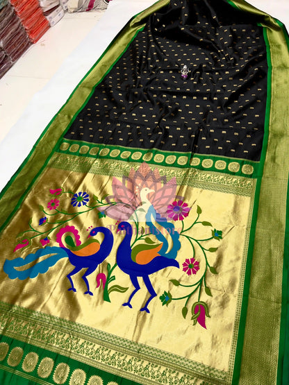 Semi Silk Designer Kadiyal Paithani Saree