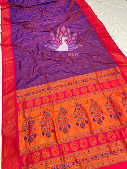 All Over  Meena Butti Paithani Saree