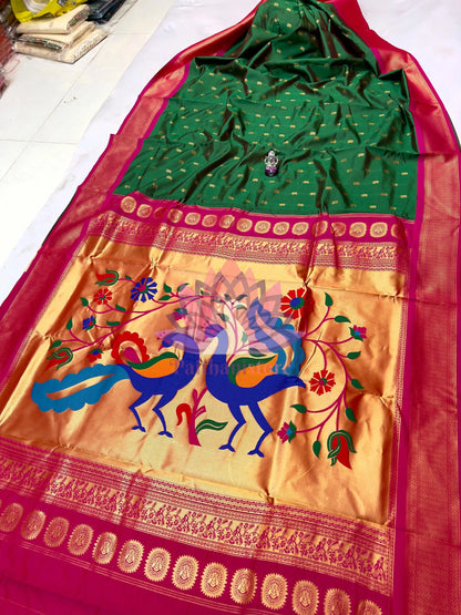 Semi Silk Designer Kadiyal Paithani Saree