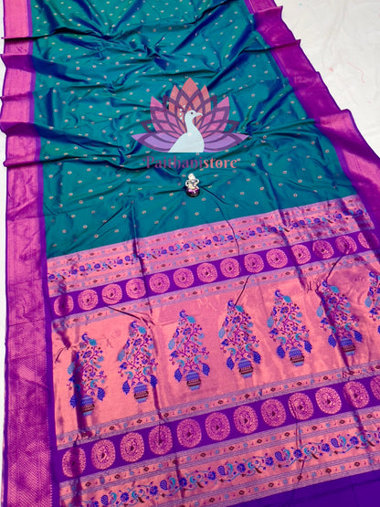 All Over  Meena Butti Paithani Saree