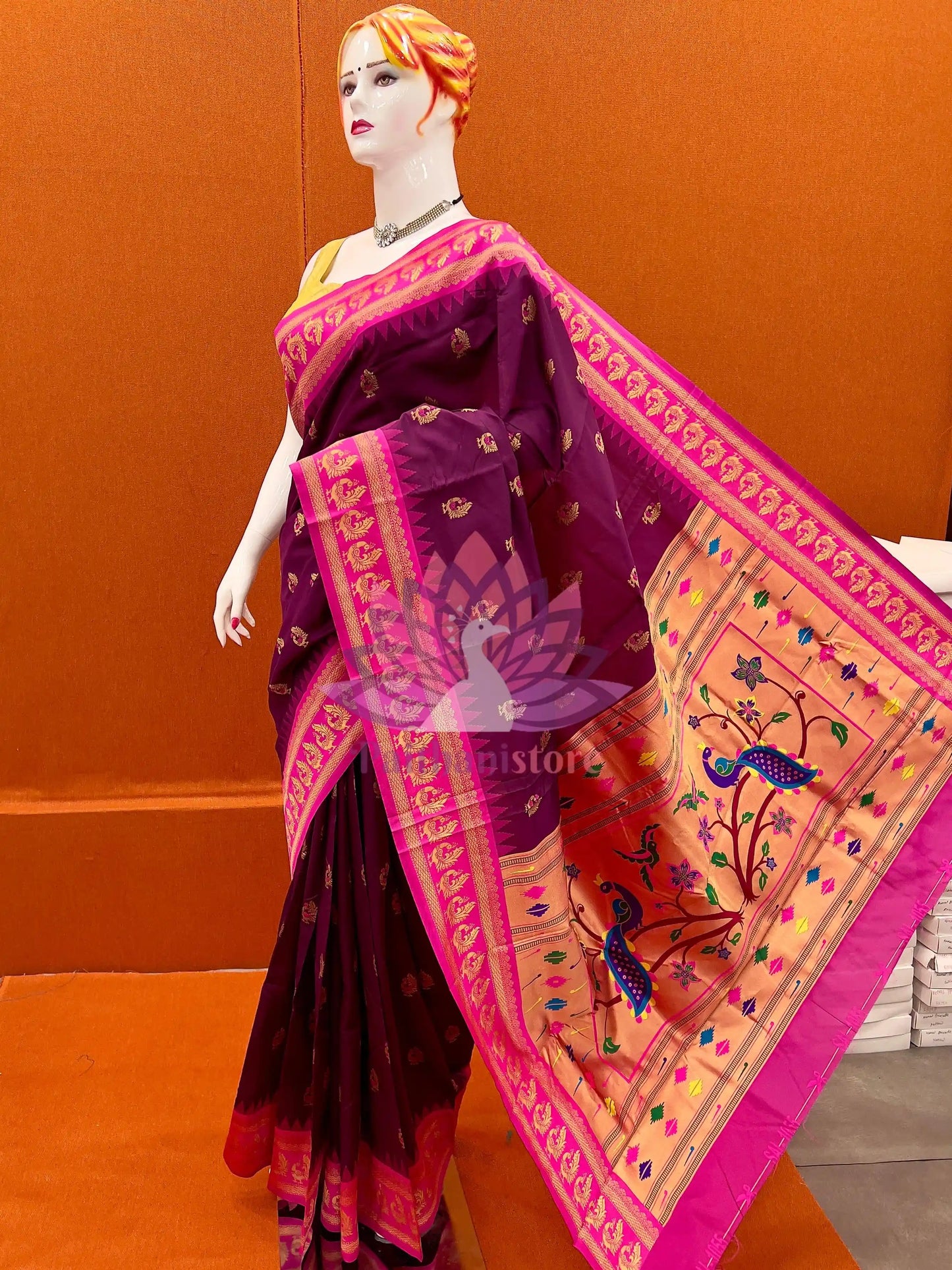 Semi Silk Gadwal Paithani Saree