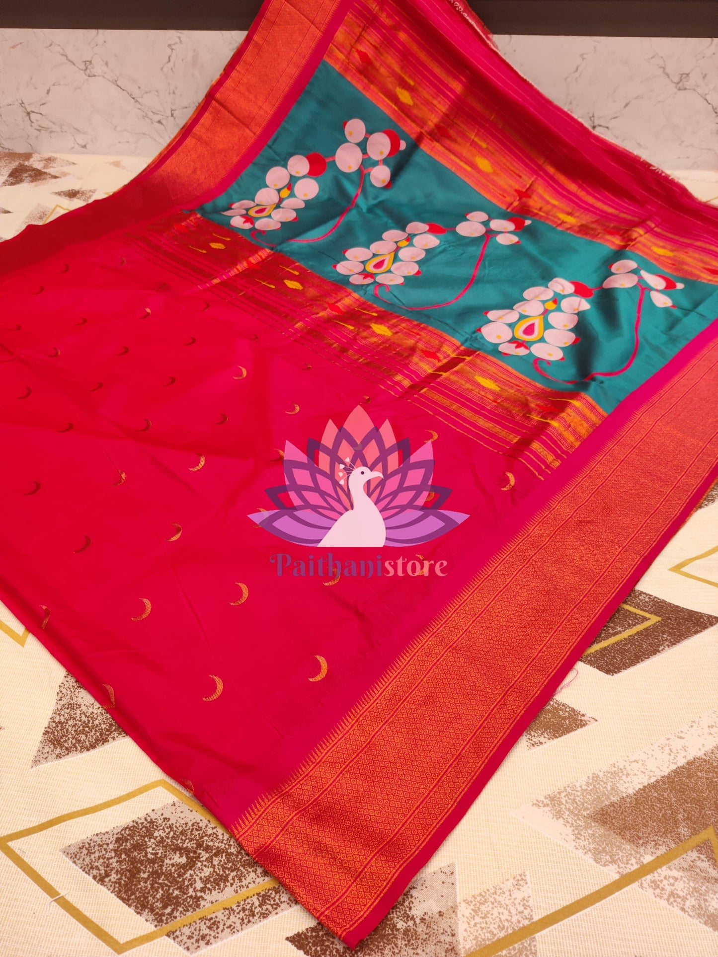 Beautiful Nath Pallu Chandrakor Saree