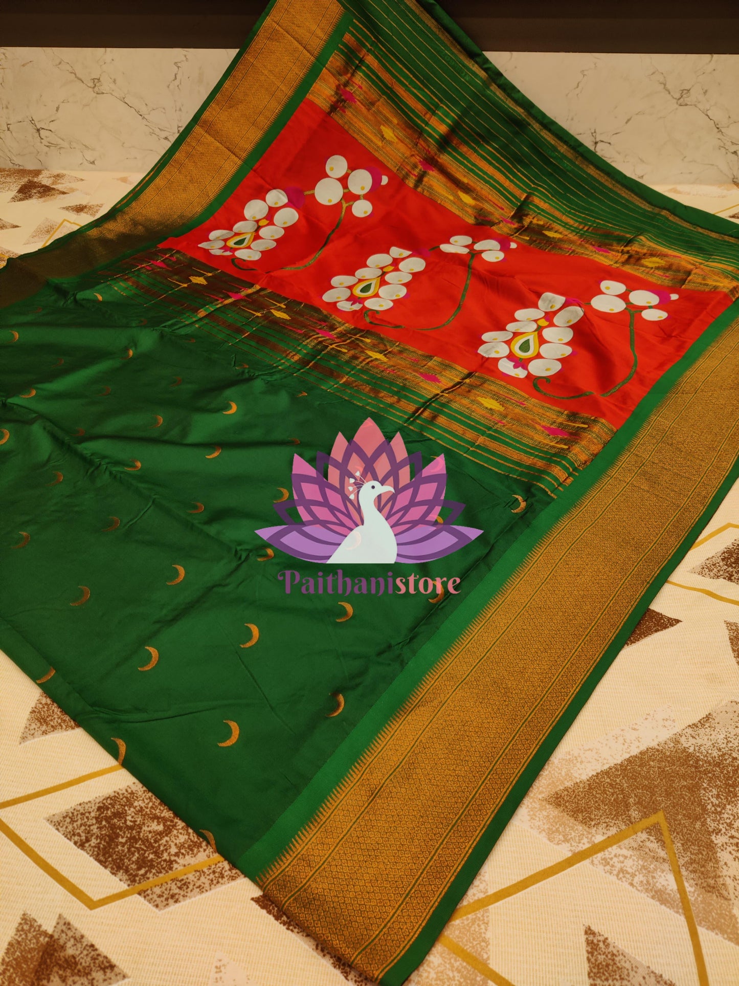 Beautiful Nath Pallu Chandrakor Saree