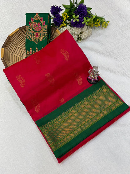 Beautiful Nath Saree with Designer Pallu