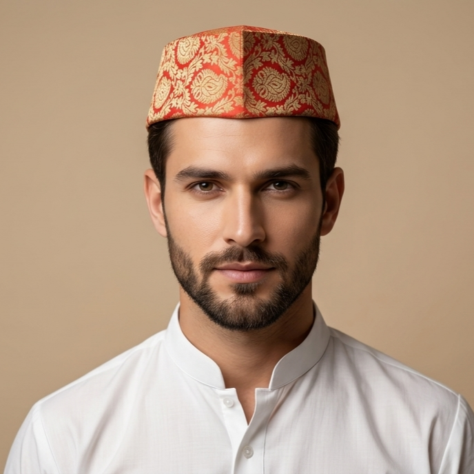 Paithani Topi 6 — Front View