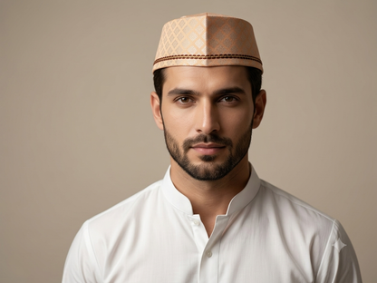 Festive Red Designer Paithani Topi for Men - Wedding