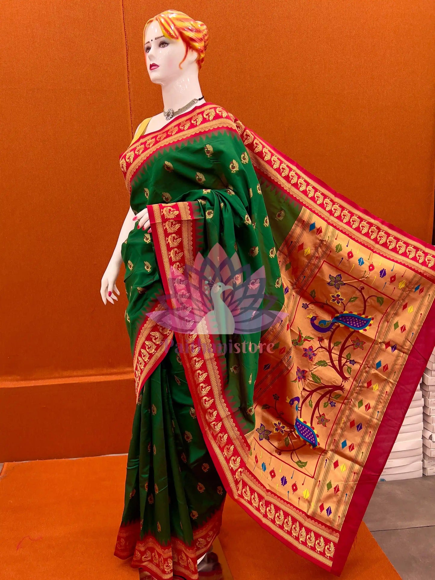 Semi Silk Gadwal Paithani Saree