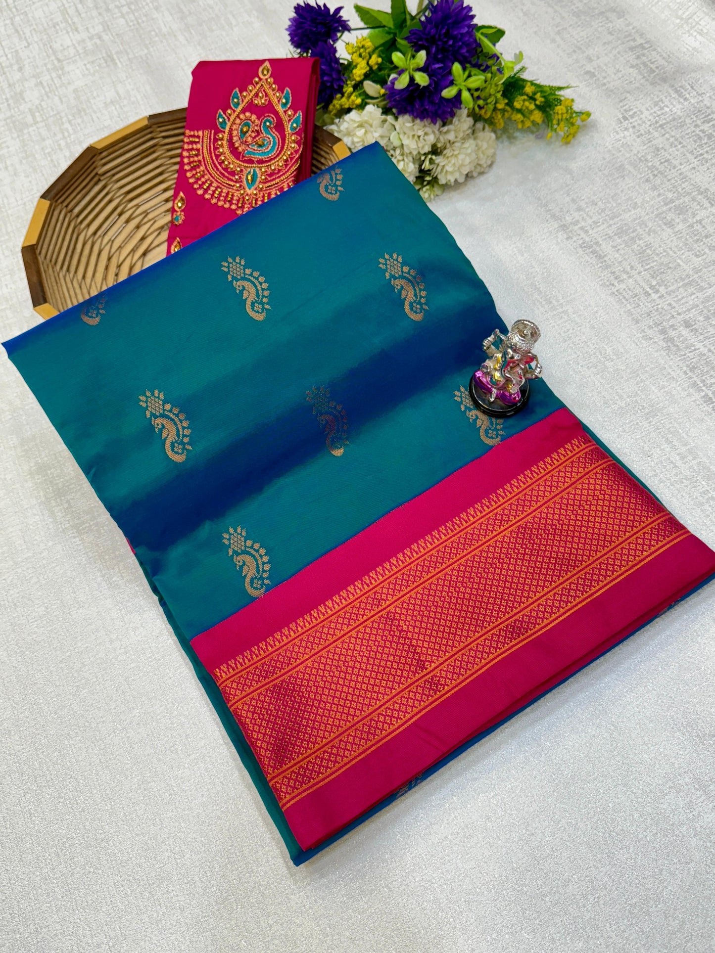 Beautiful Nath Saree with Designer Pallu