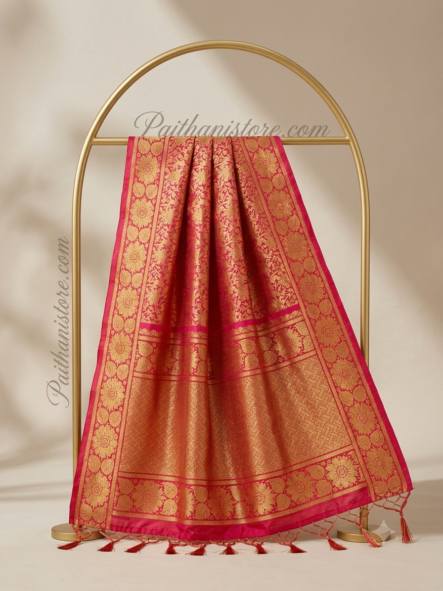 Premium Designer Paithani Shela For Bride - Silk Stole
