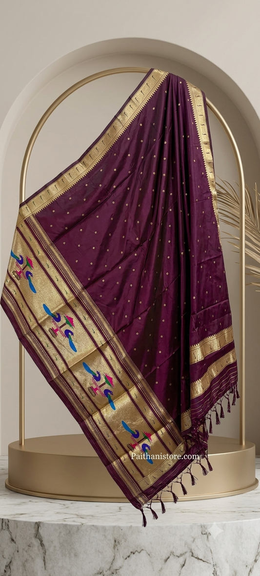 Designer Muniya Border Paithani Dupatta - Silk