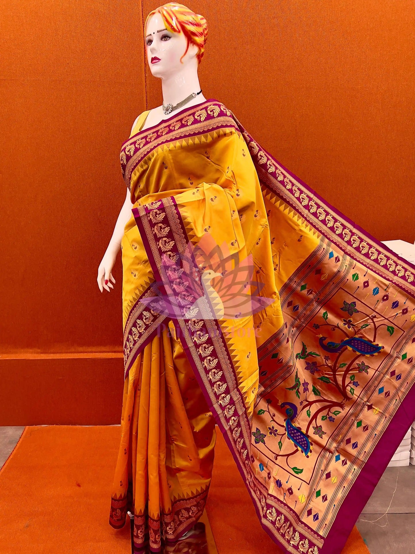 Semi Silk Gadwal Paithani Saree