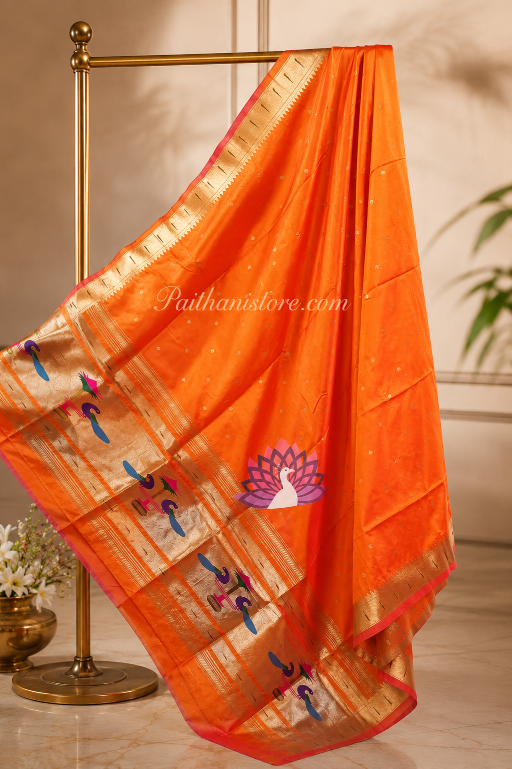 Classic Muniya Border Paithani Dupatta - Silk
