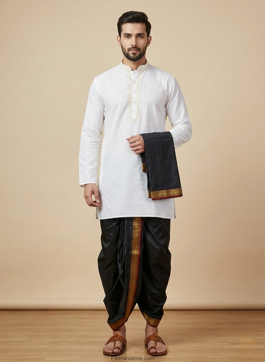 Readymade Dhoti online in India - Traditional Men's Dhoti for Wedding & Pooja | Paithanistore