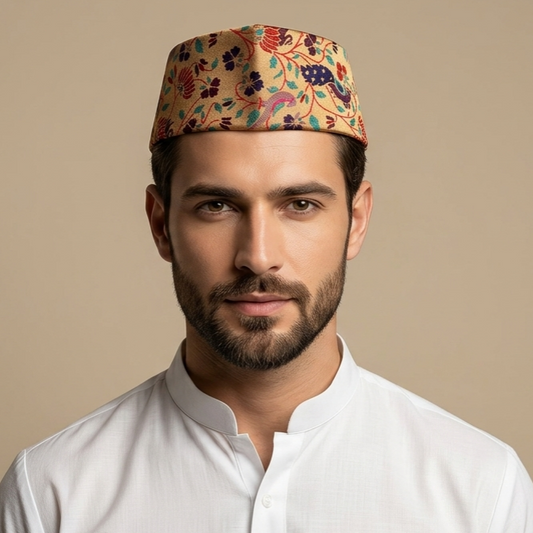 All Over Design Paithani Topi (Style 1) — Front View