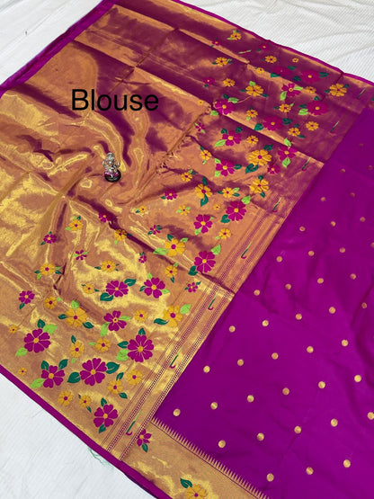Radhika parrot Pallu Paithani Saree