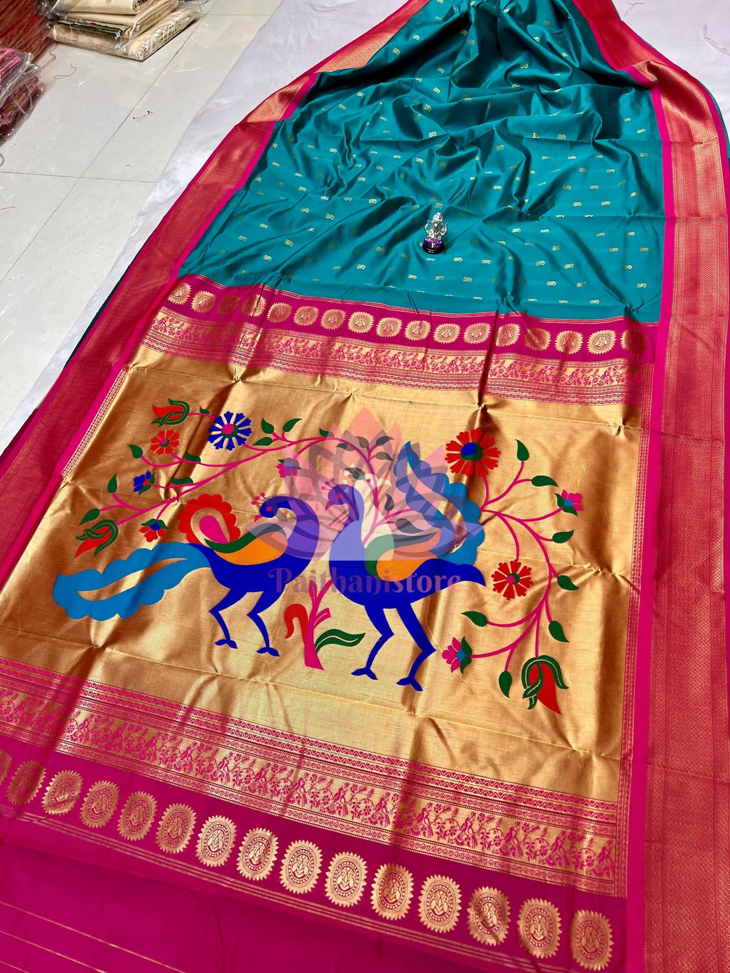 Semi Silk Designer Kadiyal Paithani Saree