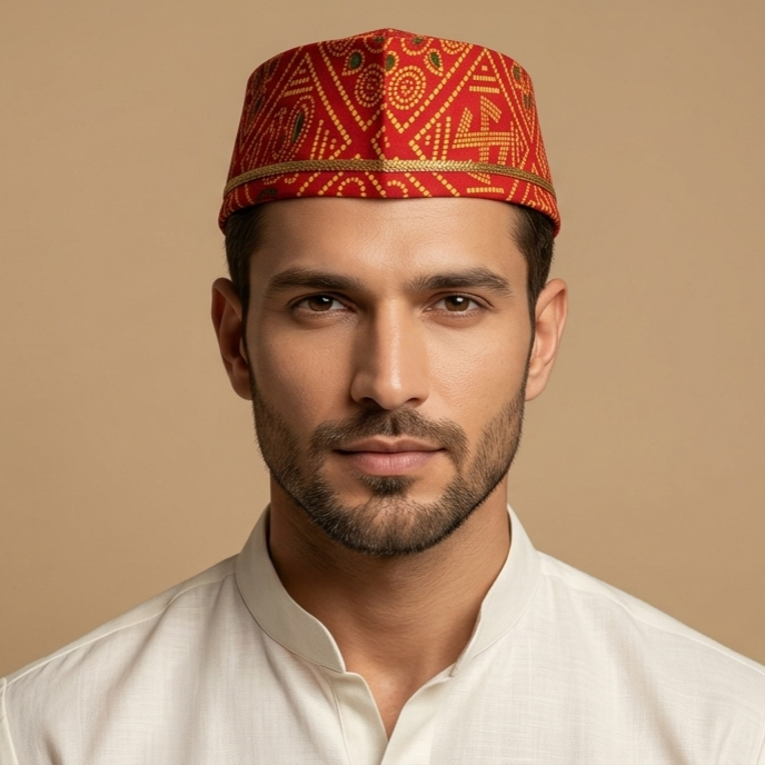 Paithani Topi for Men - Traditional Silk Cap