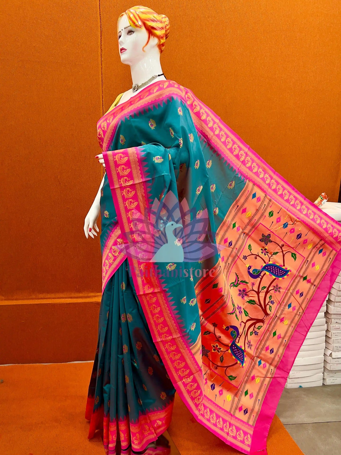 Semi Silk Gadwal Paithani Saree